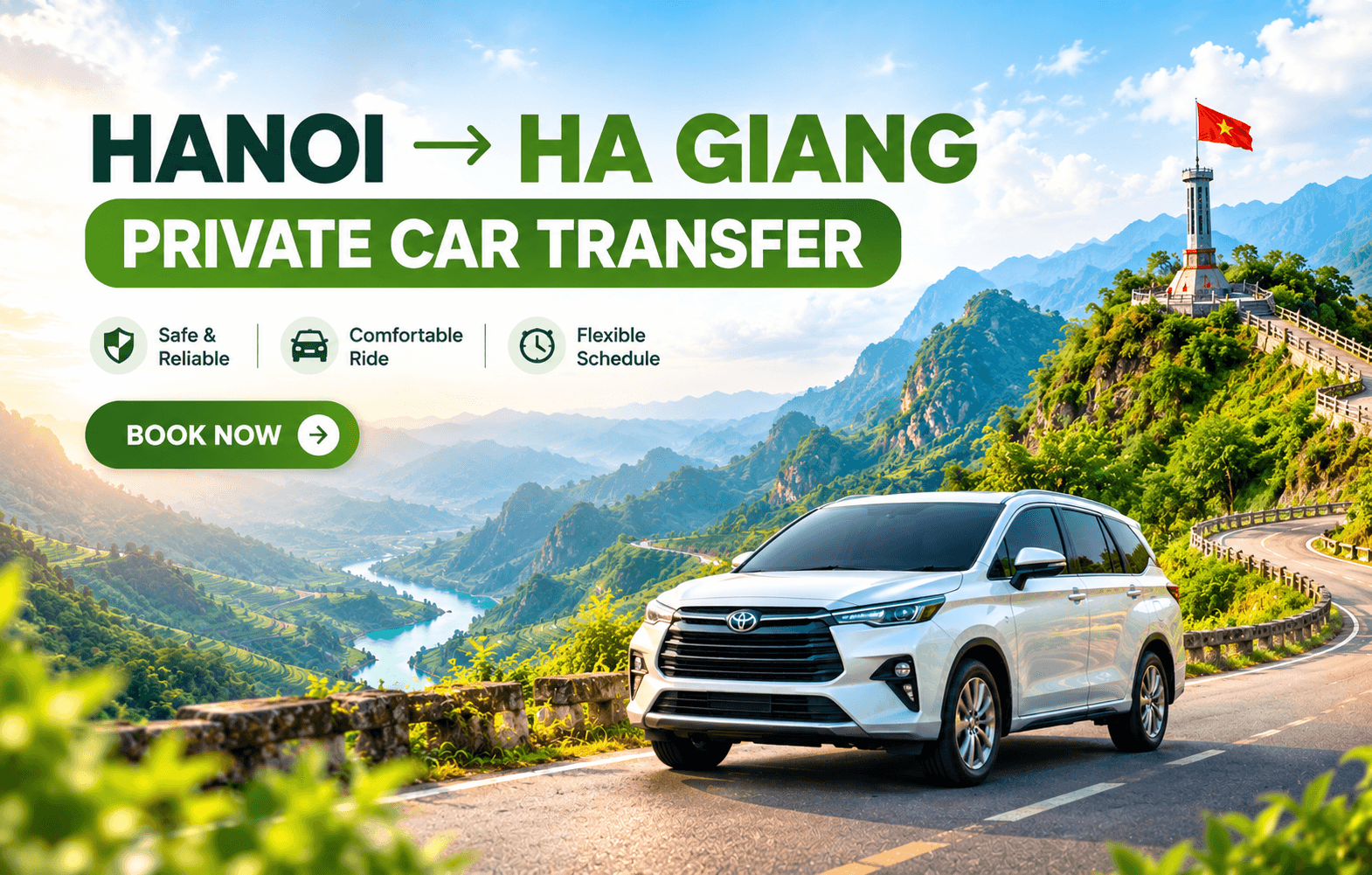Hanoi to Ha Giang Private Car Transfer | TaxiGo Vietnam